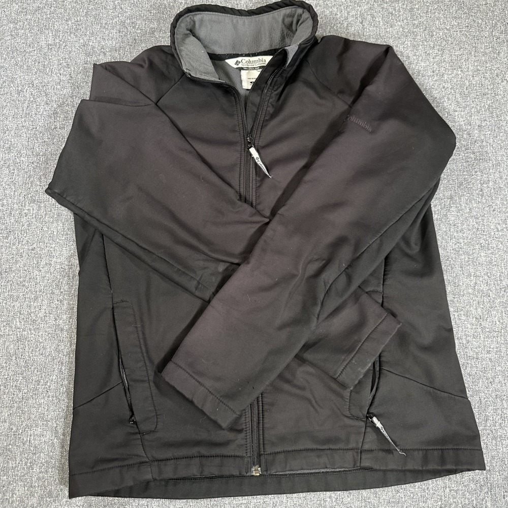 Columbia Womens Softshell Jacket Black Full Zip Fleece Lined‎ Outdoor